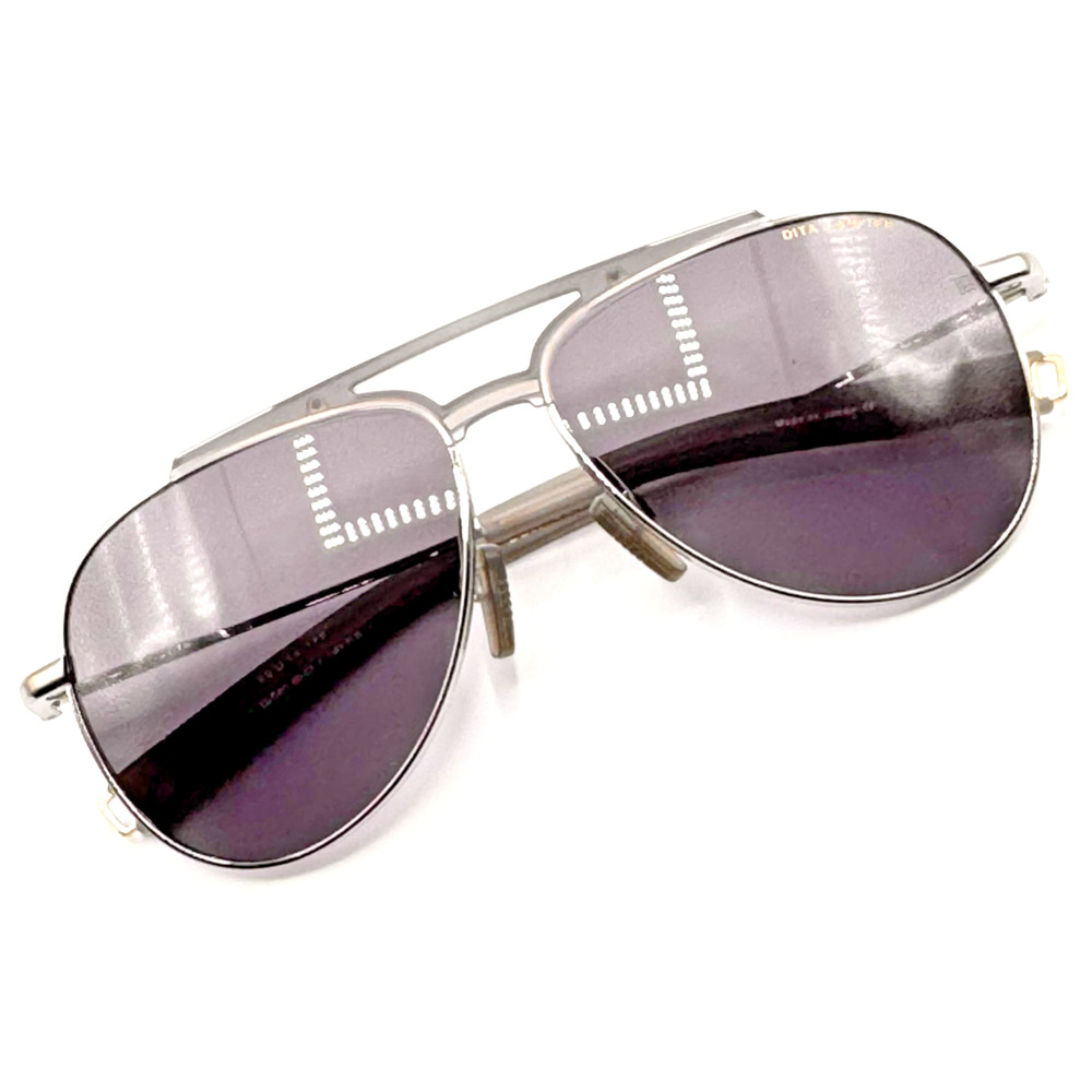 Dita Lancier Sunglasses DLS401-60-03 Crystal Grey Aviator Polarized Grey Lens